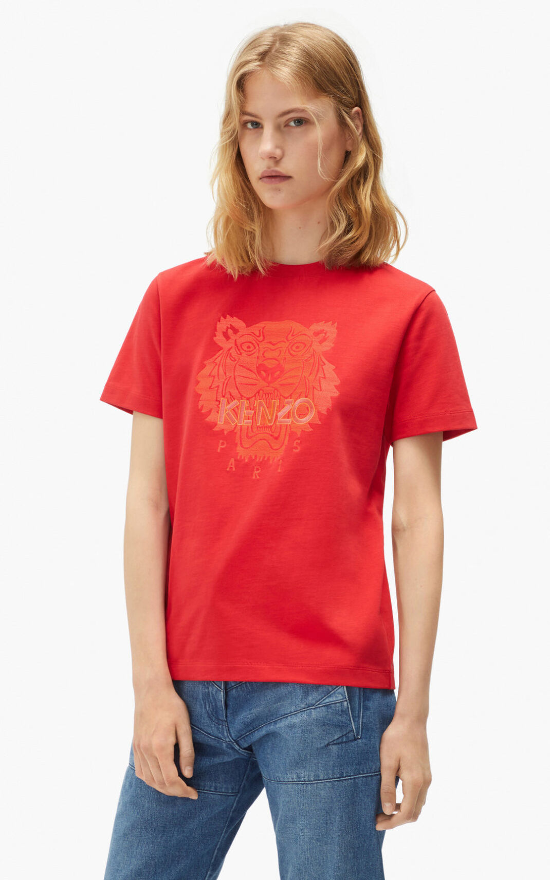 Kenzo Loose Tiger T-shirts Dame - Rød DK-601695